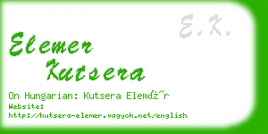 elemer kutsera business card